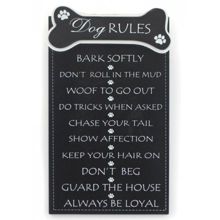 Dog Rules Plaque                        