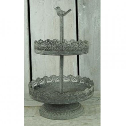 Metal Plate Stand With Bird