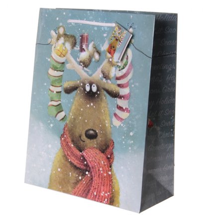 Christmas Reindeer Gift Bag, Large