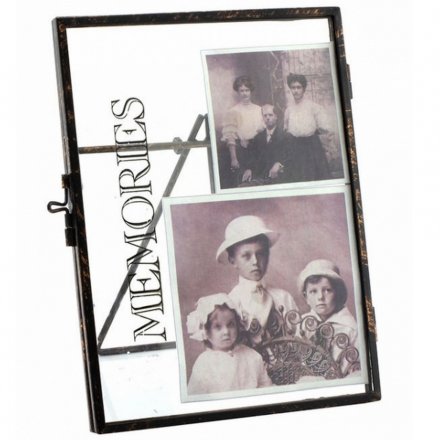 Distressed style Memories frame on stand