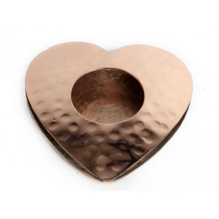 Copper Heart Tlight Holder