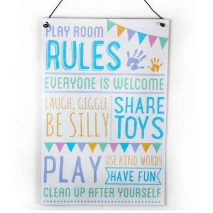 Playroom Rules Plaque