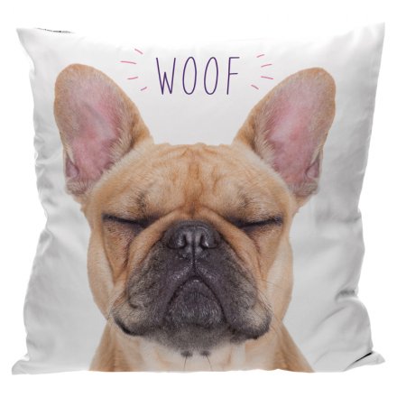 French Bulldog Woof Cushion With Insert