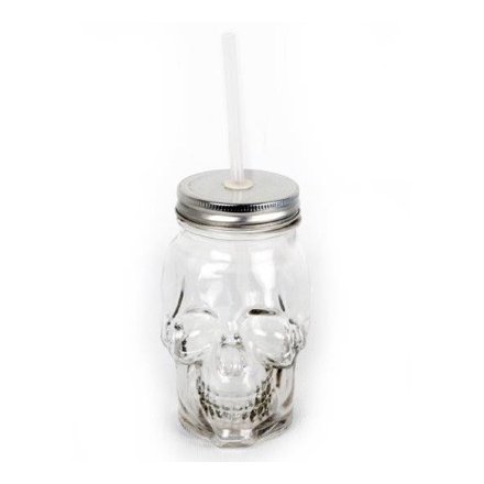 Skull Glass Drinking Jar