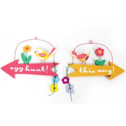 Colourful Easter Arrow Plaques