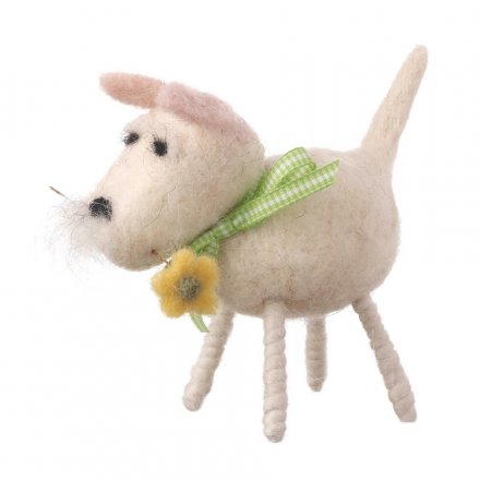 Wool Dog With Flower