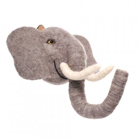 Decorative Wall Hanging Woollen Elephant Head 47cm