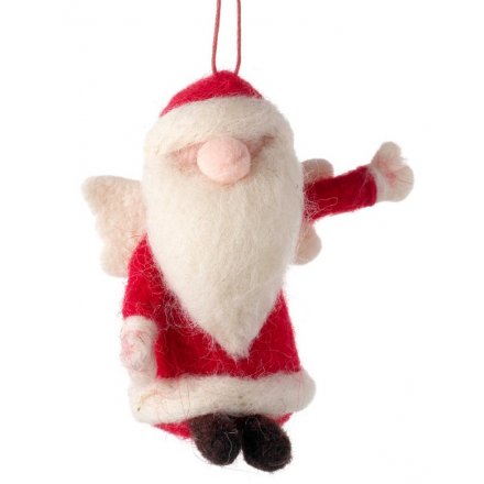 Wool Felt Hanging Santa 13cm