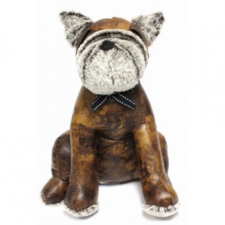 Faux Leather Dog Doorstop     