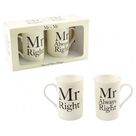 Mr & Mr Right Mugs 2 Set      