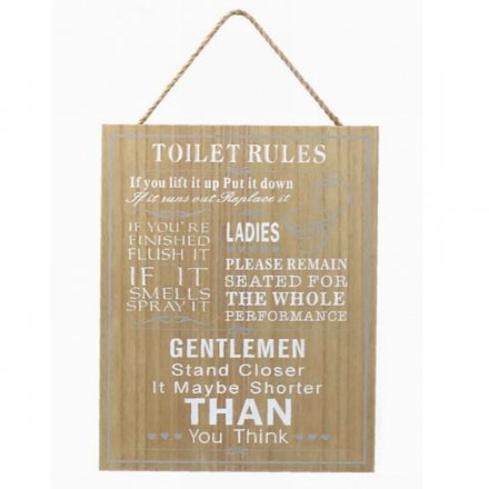 Toilet Rules Plaque                     