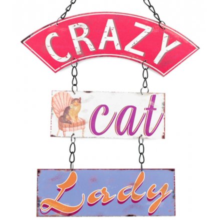 Crazy Cat Lady Metal Plaque 