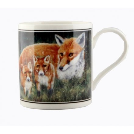Cachet Fox and Cubs China Mug Boxed
