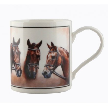 Cachet Lucky Three Horse China Mug Boxed