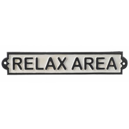 Relax Area Cast Iron Sign