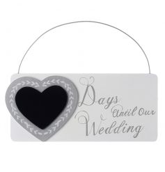 Hanging count down chalkboard with heart