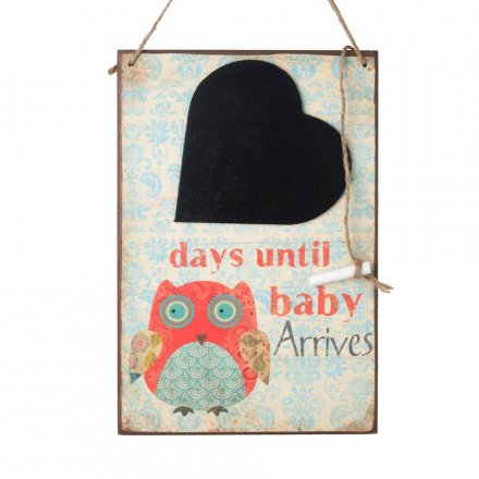 Days Until Baby Arrives Owl Chalkboard
