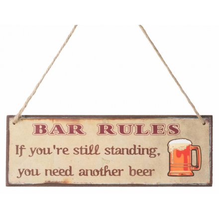Bar Rules Wooden Sign