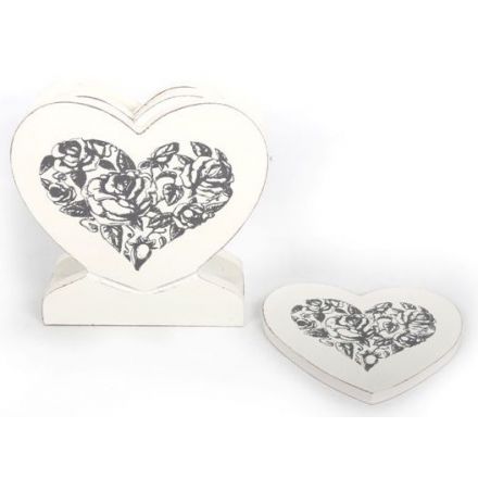 Heart Coasters With Holder