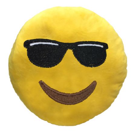 Sunglasses Emoji Plush Cushion Embroidered 30cm