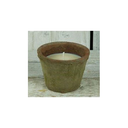 Citronella Garden Candle in Aged Redstone Pot