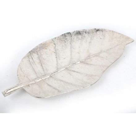 Large Silver Leaf Decorative Bowl 56cm