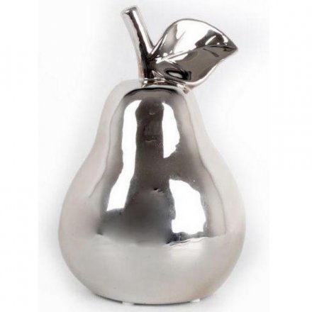Large Silver Pear 20cm