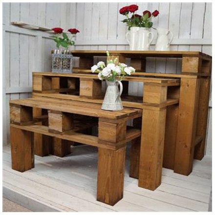Set of 3 Pallet Display Tables