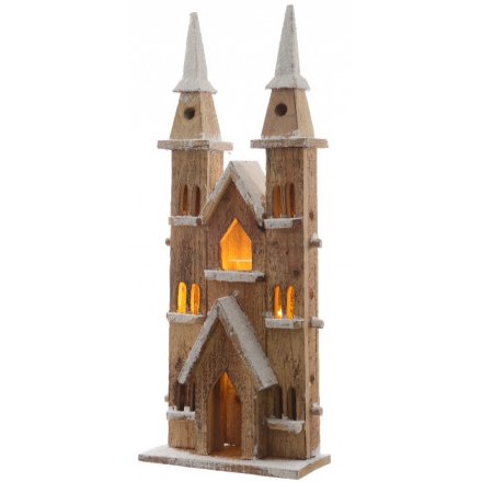 LED Wooden Cathedral 55cm