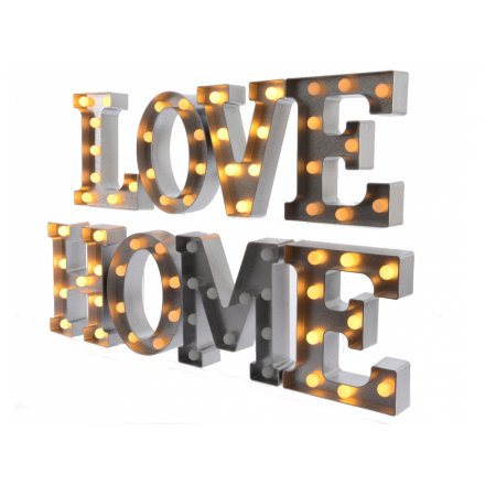 LED Large Silver Letters LOVE/HOME