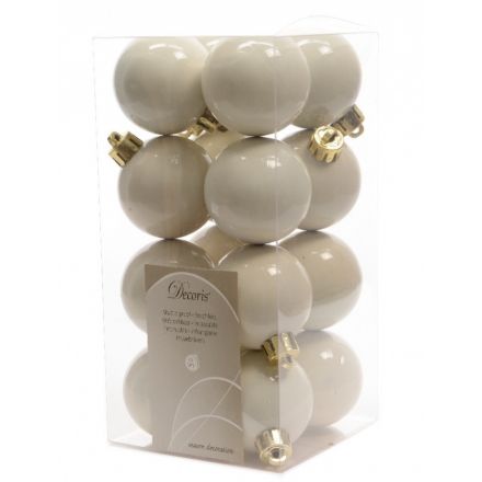 White/Gold Baubles, Pack 16
