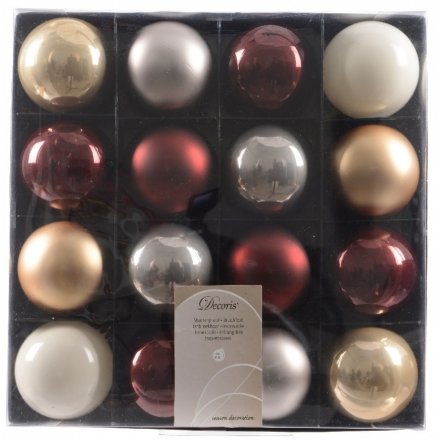 Pure Warm Luxury Baubles 16 Pack