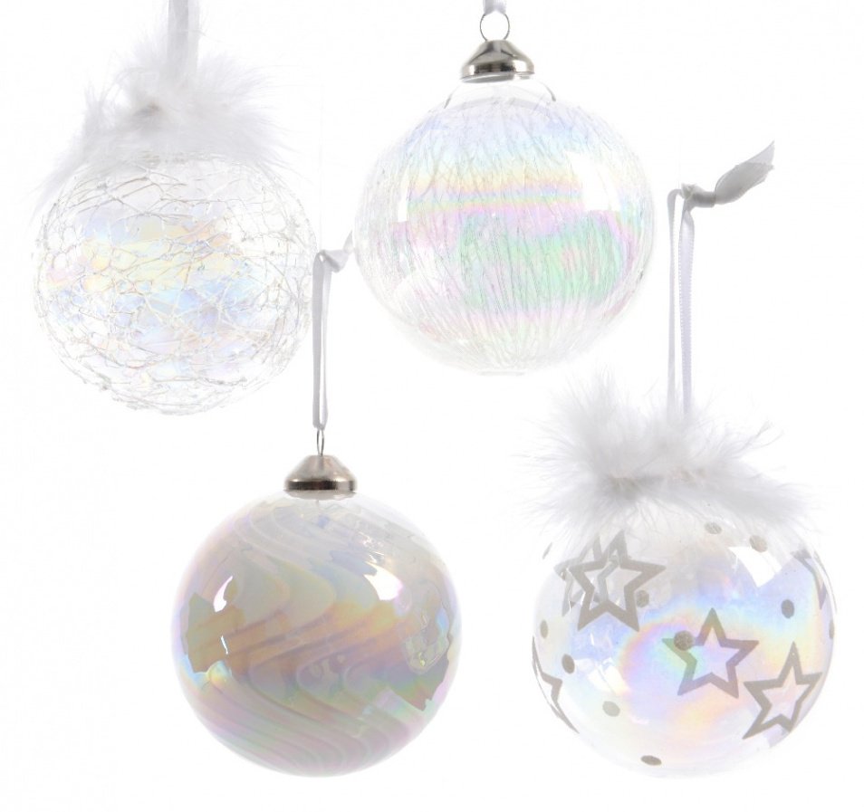 Iridescent Feather Baubles Christmas Decorations Baubles Noël And Co 5960