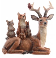A charming woodland style reindeer decoration with friends.