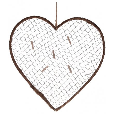 Heart Memo With Pegs, 50cm