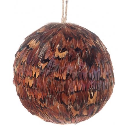 Tonal Feather Bauble, Brown