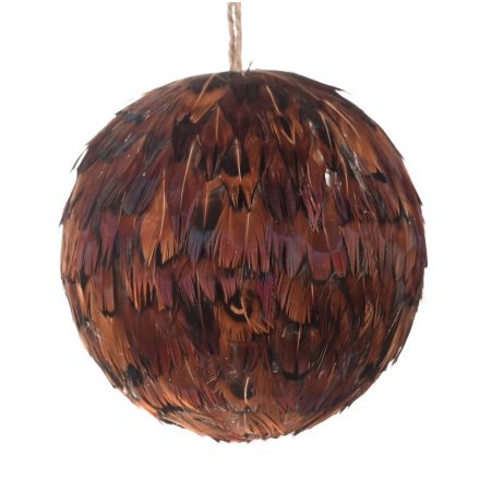 Tonal Feather Bauble, Copper