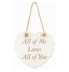 Classic white wooden plaque with popular Love text