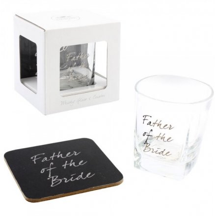 Father Of Bride Whiskey Glass/Coaster