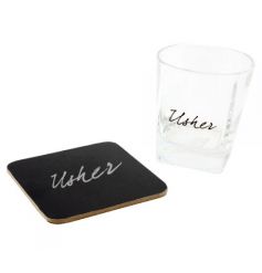 Usher whiskey glass with matching coaster from Leonardo 