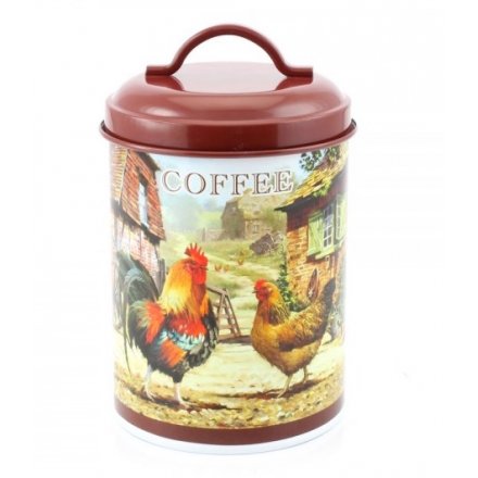 Cockerel & Hen Coffee Canister