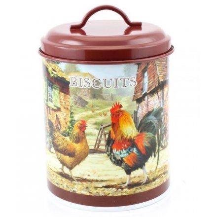 Biscuits Canister, Cockerel and Hen