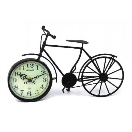 Medium Black Bike With Clock