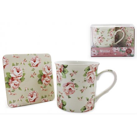 Millie Floral Mug & Coaster