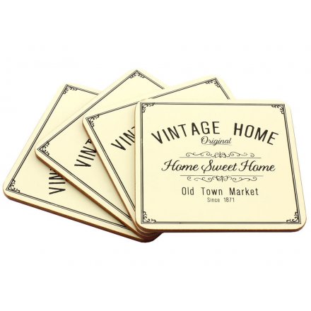 Vintage Home Coasters Pack of 4