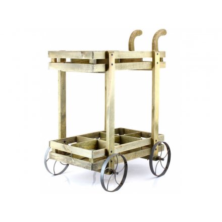 Wooden Country Garden Plant Trolley