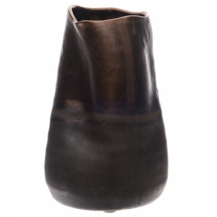 Reactive Bronze Vase, 16cm
