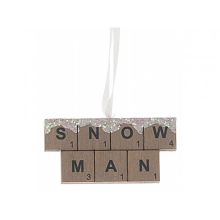 Pack of 5 Snowman Scrabble Hanger