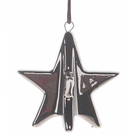 3D Star Hanger, Silver