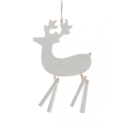Wooden Reindeer, White | 28885 | Christmas / Hanging Decorations ...